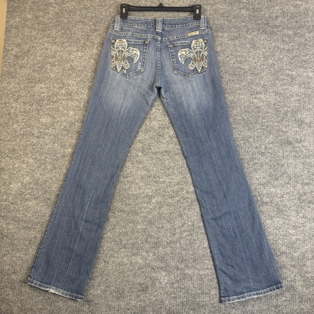 Miss Me Jeans Women 28 Blue Mid Wash Bootcut Mid Rise Stretch Pockets (30X32)